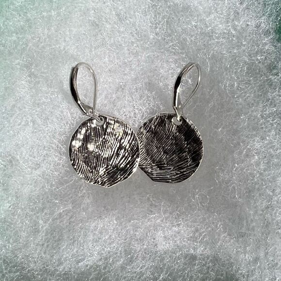 Silver Dandelion Drop Earrings - Picture 6 of 6